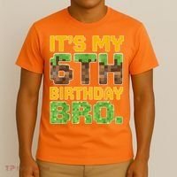 Birthday Boy It'S My 6th Birthday Gamer Pixel Number T-Shirt thumb 3