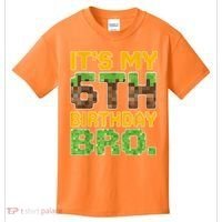 Birthday Boy It'S My 6th Birthday Gamer Pixel Number Kids T-Shirt thumb 0
