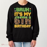 Birthday Boy It'S My 6th Birthday Video Game Pixel Women's Sweatshirt thumb 0
