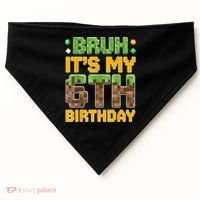 Birthday Boy It'S My 6th Birthday Video Game Pixel USA-Made Doggie Bandana thumb 0