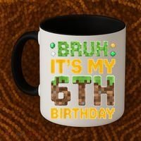 Birthday Boy It'S My 6th Birthday Video Game Pixel Coffee Mug thumb 2