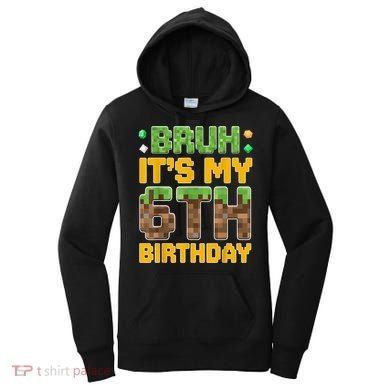 Birthday Boy It'S My 6th Birthday Video Game Pixel Women's Hoodie