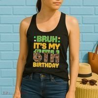Birthday Boy It'S My 6th Birthday Video Game Pixel Women's Tank Top thumb 2