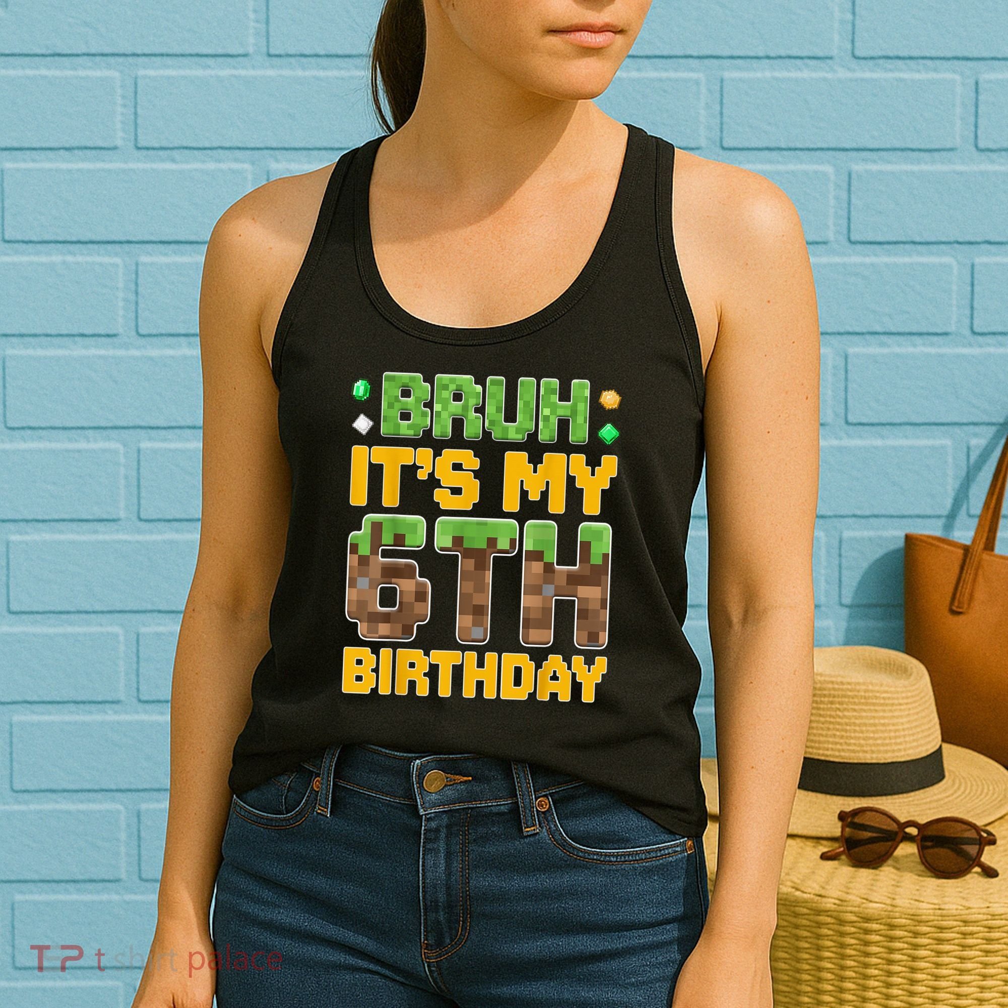 Birthday Boy It'S My 6th Birthday Video Game Pixel Women's Tank Top