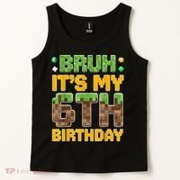 Birthday Boy It'S My 6th Birthday Video Game Pixel Tank Top thumb 2