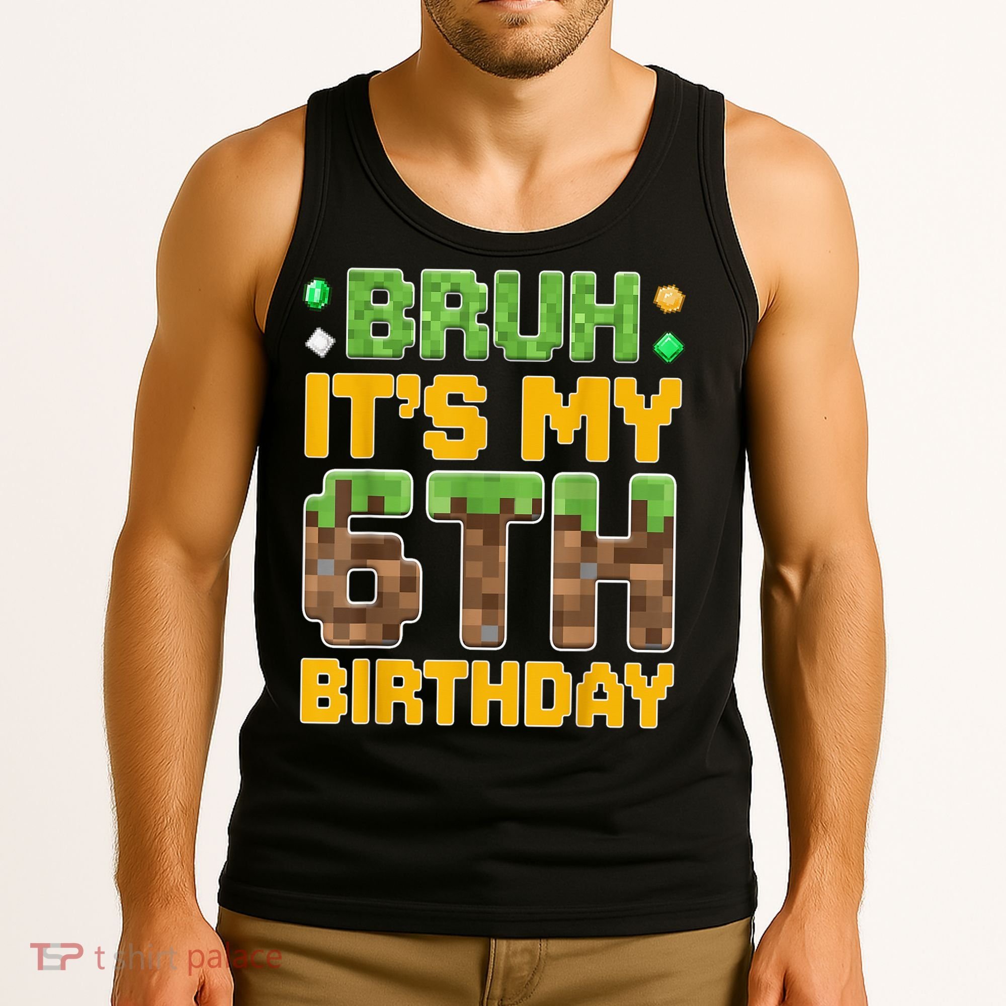 Birthday Boy It'S My 6th Birthday Video Game Pixel Tank Top