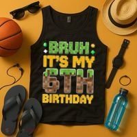 Birthday Boy It'S My 6th Birthday Video Game Pixel Tank Top thumb 4