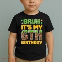 Birthday Boy It'S My 6th Birthday Video Game Pixel Toddler T-Shirt thumb 2