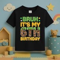 Birthday Boy It'S My 6th Birthday Video Game Pixel Toddler T-Shirt thumb 3