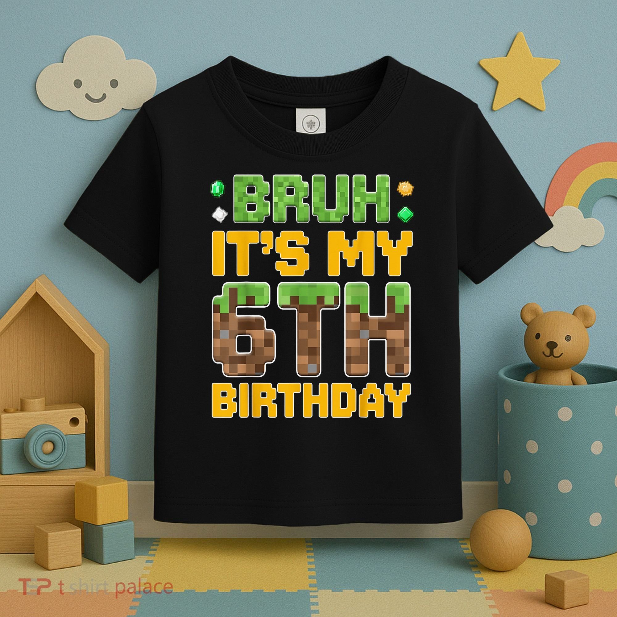 Birthday Boy It'S My 6th Birthday Video Game Pixel Toddler T-Shirt