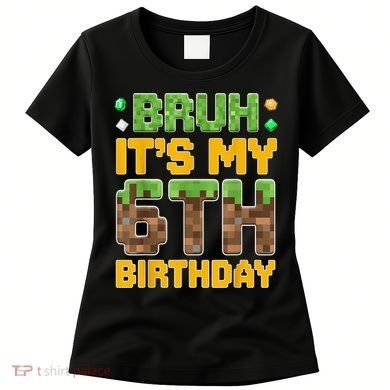 Birthday Boy It'S My 6th Birthday Video Game Pixel Women's T-Shirt