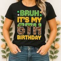 Birthday Boy It'S My 6th Birthday Video Game Pixel Women's T-Shirt thumb 2