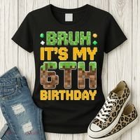 Birthday Boy It'S My 6th Birthday Video Game Pixel Women's T-Shirt thumb 3