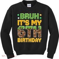 Birthday Boy It'S My 6th Birthday Video Game Pixel Kids Sweatshirt thumb 0