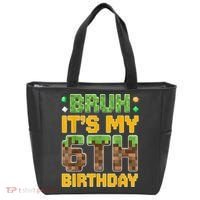 Birthday Boy It'S My 6th Birthday Video Game Pixel Tote Bag thumb 0