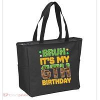 Birthday Boy It'S My 6th Birthday Video Game Pixel Tote Bag thumb 2