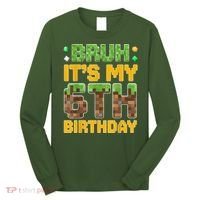 Birthday Boy It'S My 6th Birthday Video Game Pixel Long Sleeve Shirt thumb 0