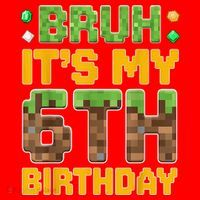 Birthday Boy It'S My 6th Birthday Video Game Pixel Santa Hat thumb 1
