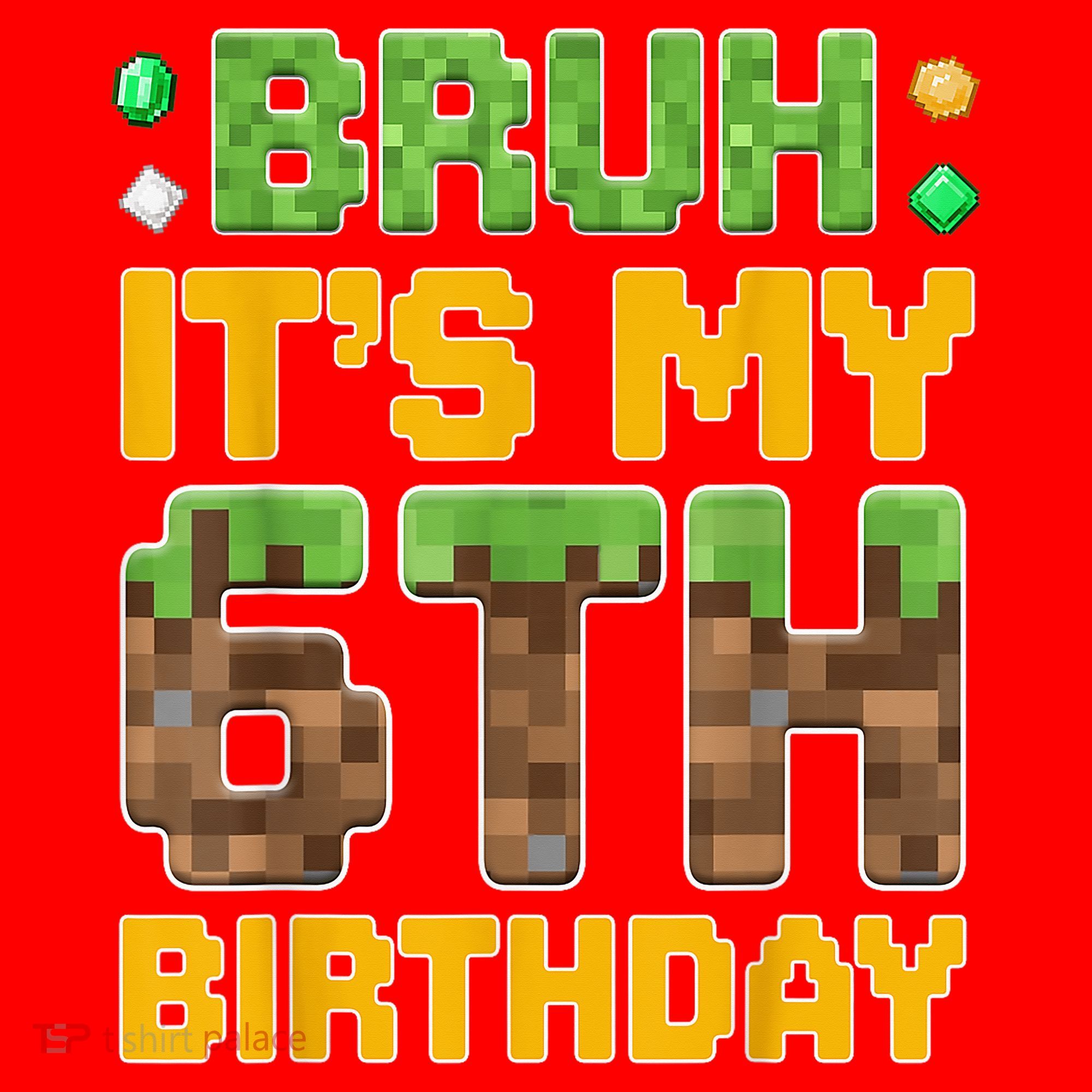 Birthday Boy It'S My 6th Birthday Video Game Pixel Santa Hat
