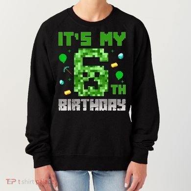 Birthday Boy It'S My 6th Birthday Video Game Pixel Women's Sweatshirt