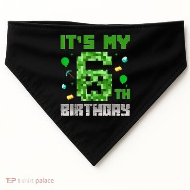 Birthday Boy It'S My 6th Birthday Video Game Pixel USA-Made Doggie Bandana