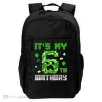 Birthday Boy It'S My 6th Birthday Video Game Pixel Backpack thumb 0