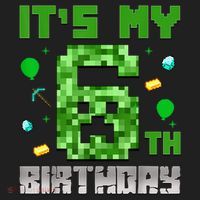 Birthday Boy It'S My 6th Birthday Video Game Pixel Beanie thumb 2