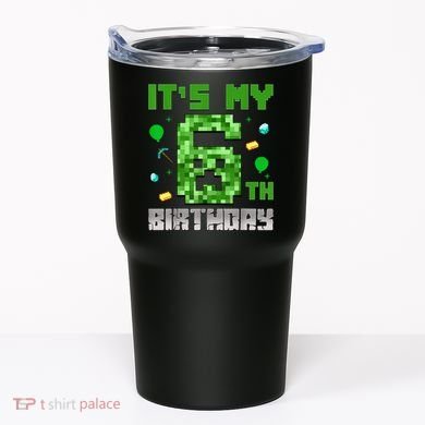 Birthday Boy It'S My 6th Birthday Video Game Pixel Tumbler