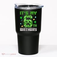 Birthday Boy It'S My 6th Birthday Video Game Pixel Tumbler thumb 0