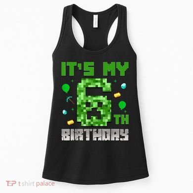 Birthday Boy It'S My 6th Birthday Video Game Pixel Women's Tank Top