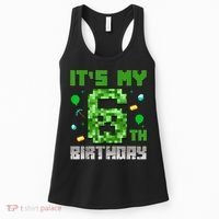 Birthday Boy It'S My 6th Birthday Video Game Pixel Women's Tank Top thumb 0