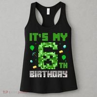 Birthday Boy It'S My 6th Birthday Video Game Pixel Women's Tank Top thumb 3