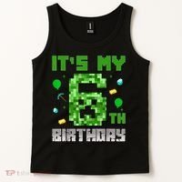 Birthday Boy It'S My 6th Birthday Video Game Pixel Tank Top thumb 2