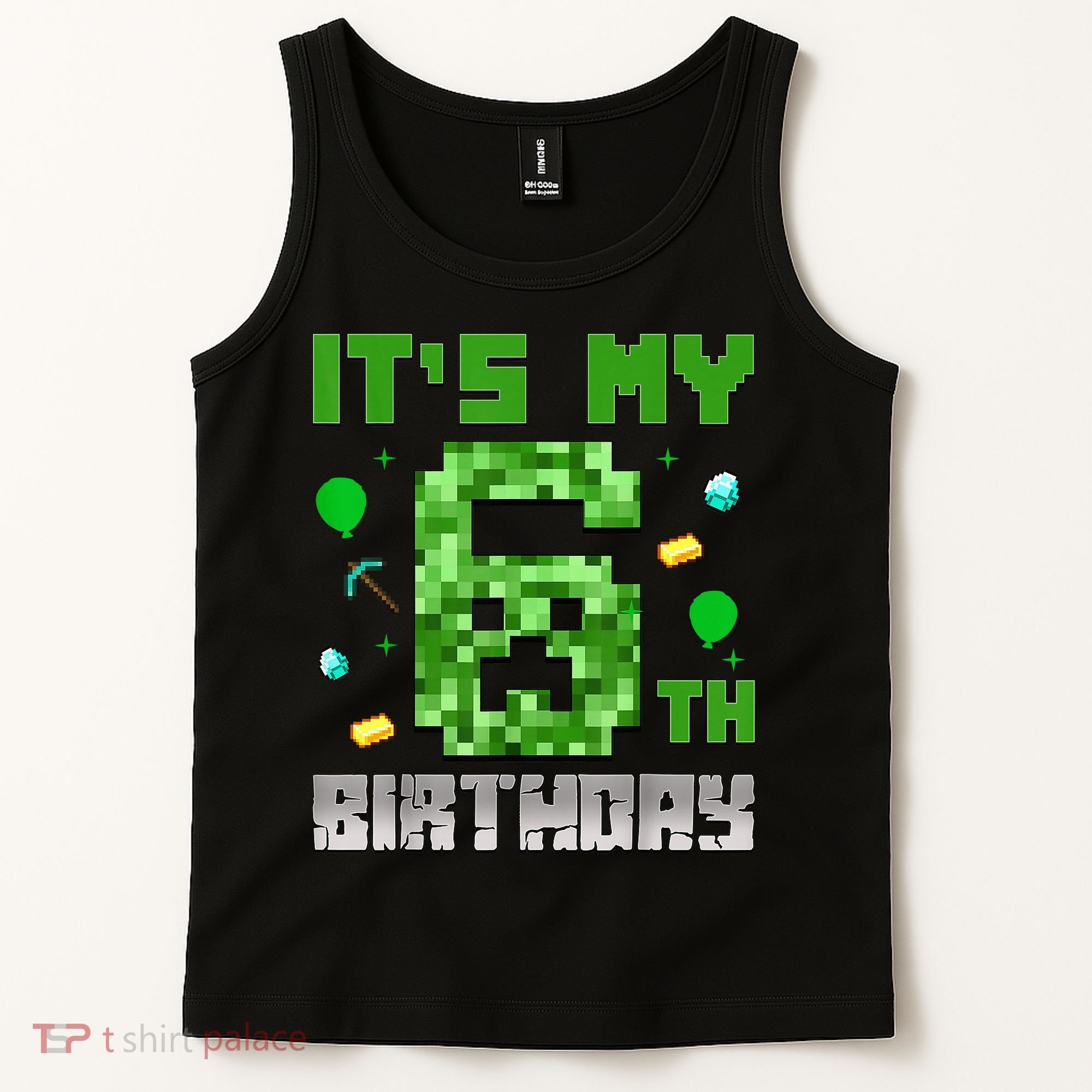 Birthday Boy It'S My 6th Birthday Video Game Pixel Tank Top