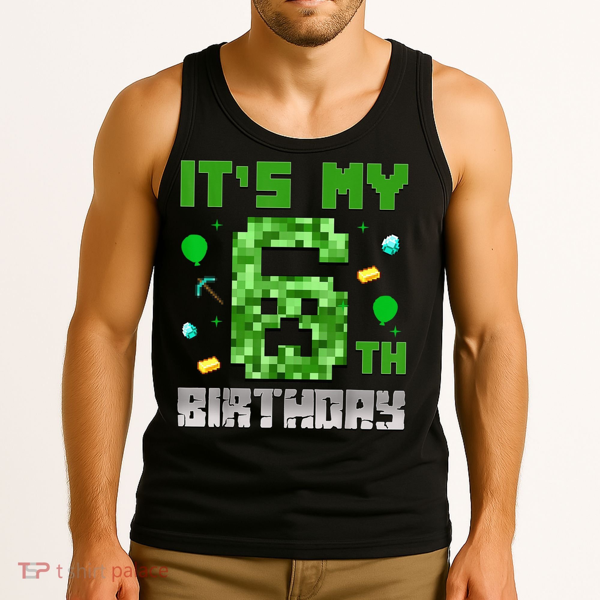 Birthday Boy It'S My 6th Birthday Video Game Pixel Tank Top