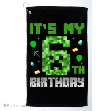 Birthday Boy It'S My 6th Birthday Video Game Pixel Golf Towel