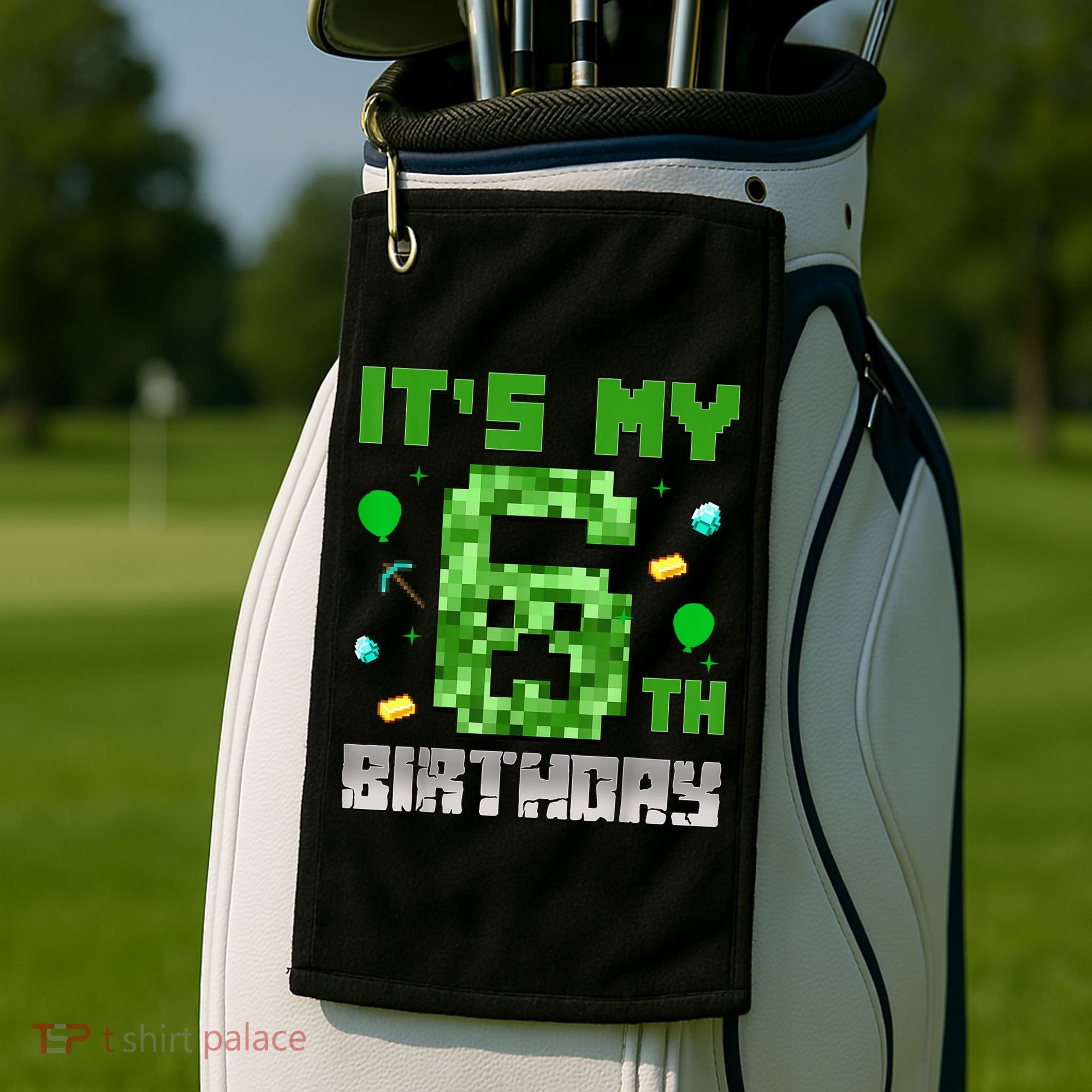Birthday Boy It'S My 6th Birthday Video Game Pixel Golf Towel