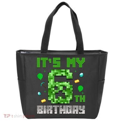 Birthday Boy It'S My 6th Birthday Video Game Pixel Tote Bag