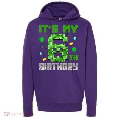 Birthday Boy It'S My 6th Birthday Video Game Pixel Hoodie