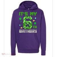 Birthday Boy It'S My 6th Birthday Video Game Pixel Hoodie thumb 0