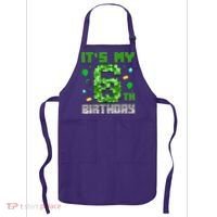 Birthday Boy It'S My 6th Birthday Video Game Pixel Apron thumb 0