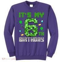 Birthday Boy It'S My 6th Birthday Video Game Pixel Sweatshirt thumb 0