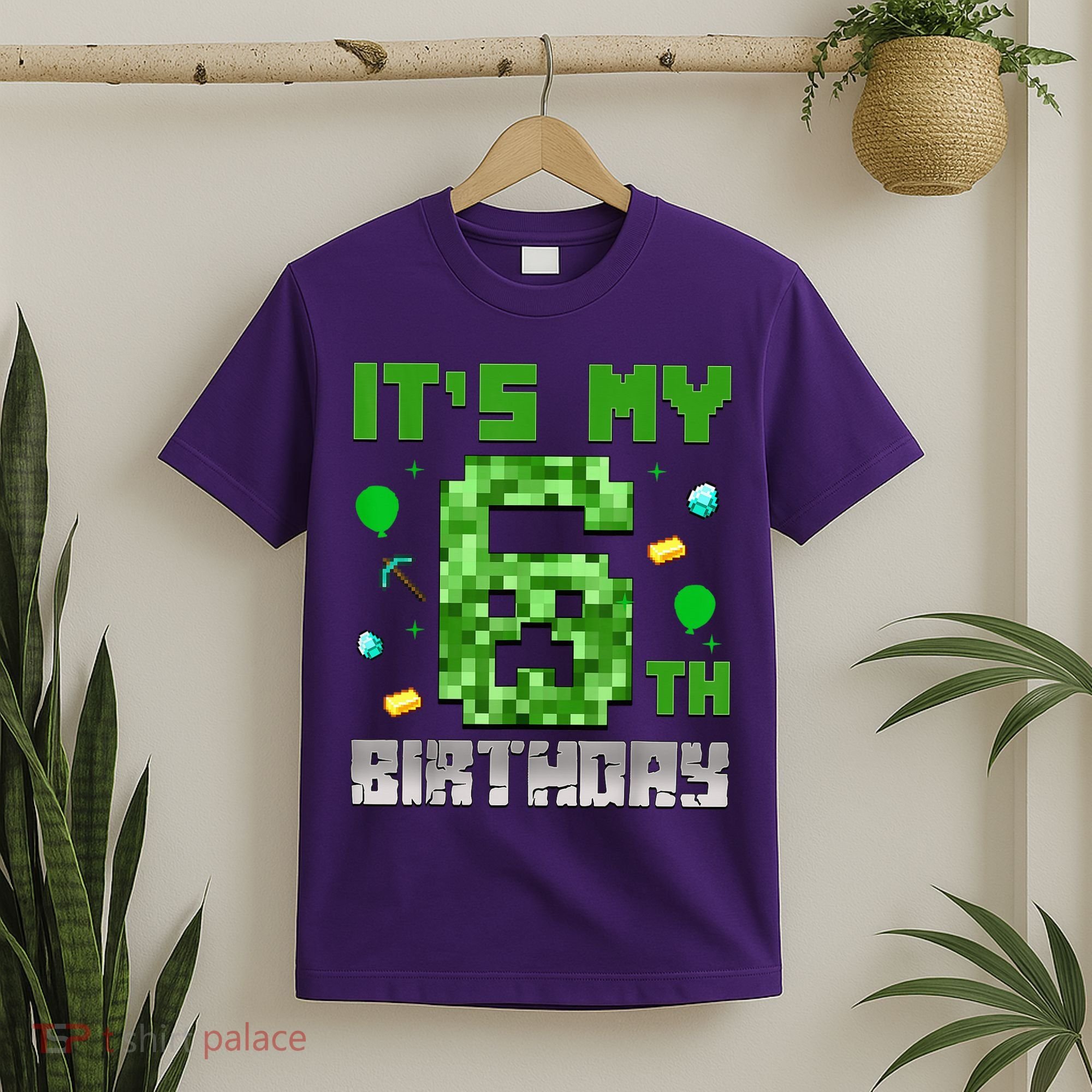 Birthday Boy It'S My 6th Birthday Video Game Pixel T-Shirt