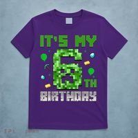 Birthday Boy It'S My 6th Birthday Video Game Pixel T-Shirt thumb 5