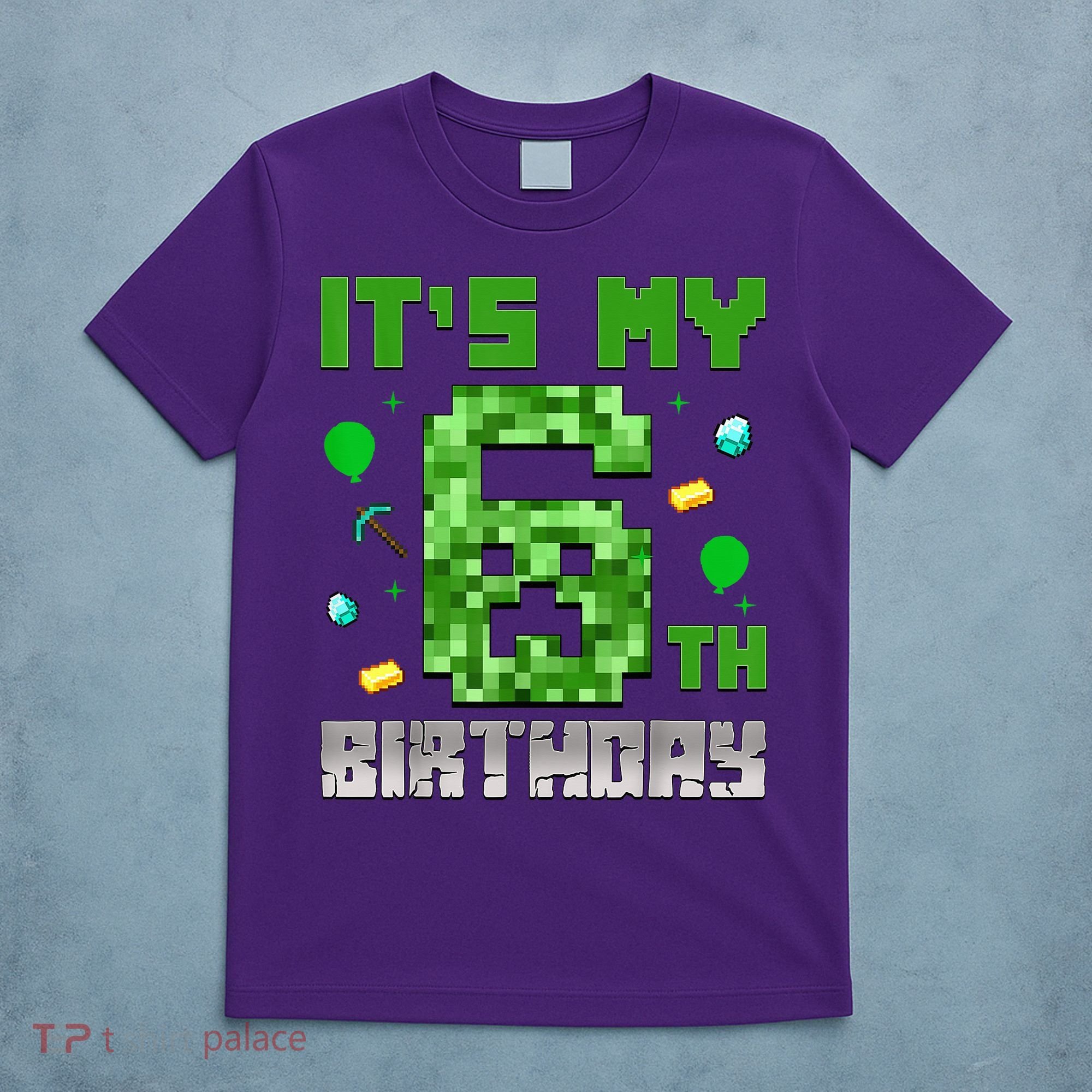 Birthday Boy It'S My 6th Birthday Video Game Pixel T-Shirt