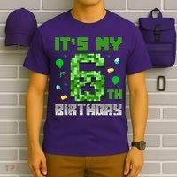 Birthday Boy It'S My 6th Birthday Video Game Pixel T-Shirt thumb 6