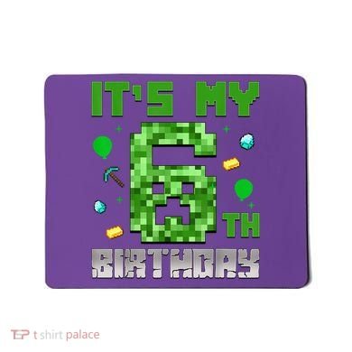 Birthday Boy It'S My 6th Birthday Video Game Pixel Mousepad