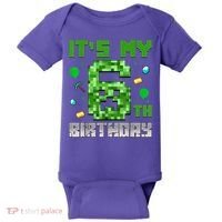 Birthday Boy It'S My 6th Birthday Video Game Pixel Baby Bodysuit thumb 0