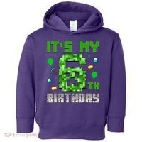 Birthday Boy It'S My 6th Birthday Video Game Pixel Toddler Hoodie thumb 0