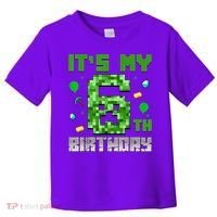Birthday Boy It'S My 6th Birthday Video Game Pixel Toddler T-Shirt thumb 0